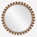 UTTERMOST CYRA WOOD ROUND MIRROR WALNUT 08176