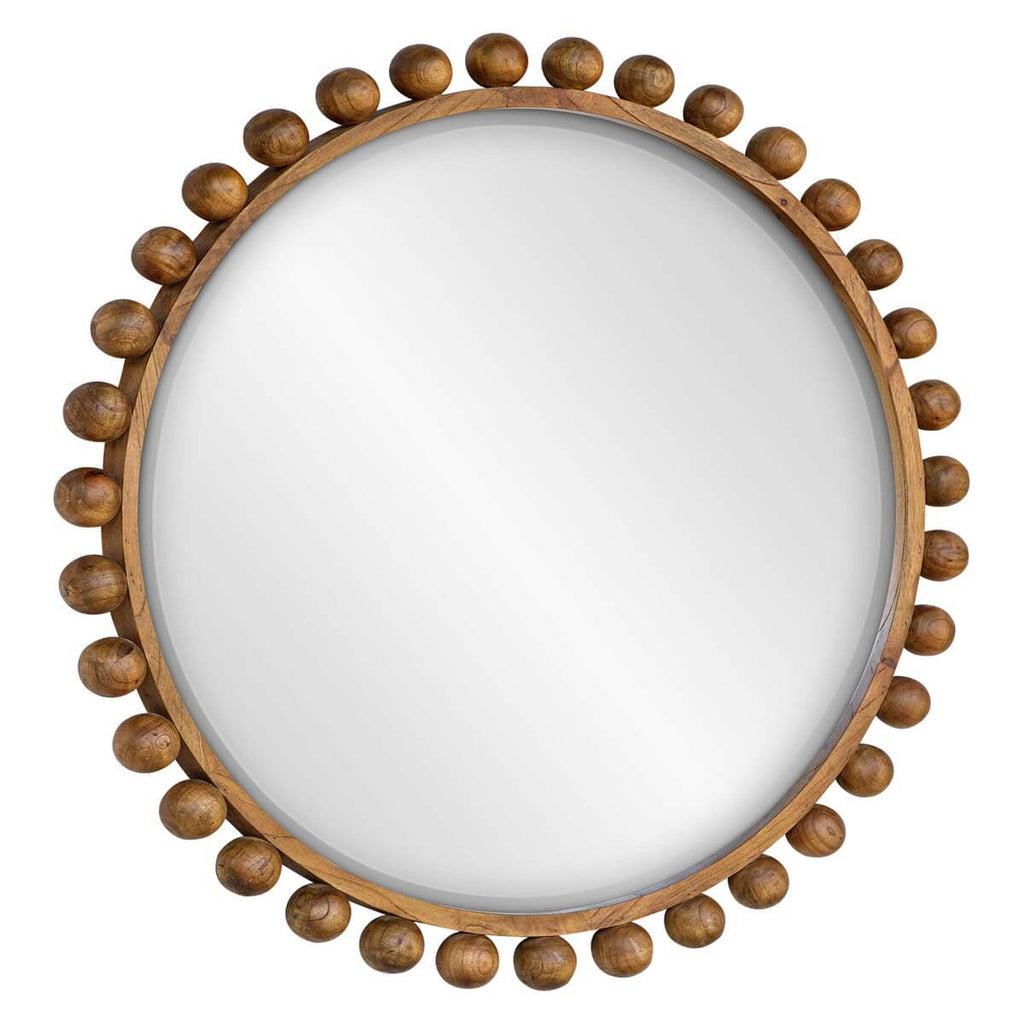UTTERMOST CYRA WOOD ROUND MIRROR WALNUT 08176