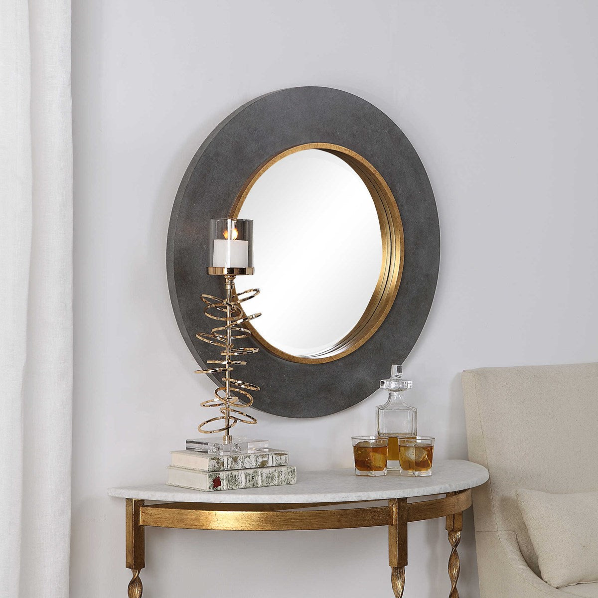 Uttermost Saul Round Mirror 09491