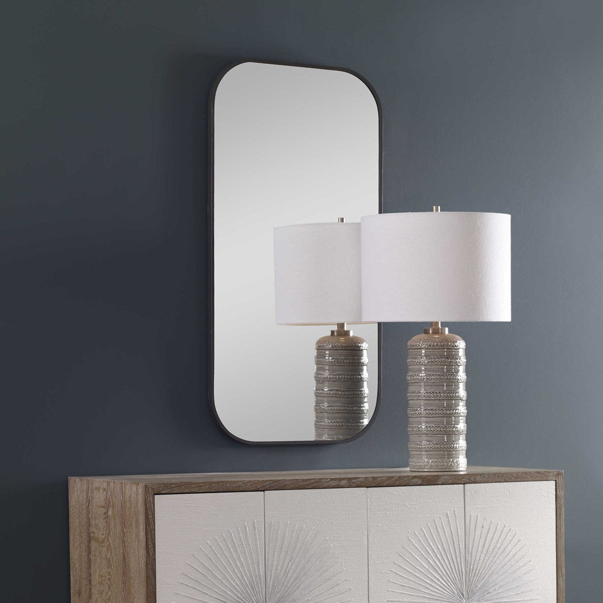 Uttermost Taft Mirror Matte Black 09659