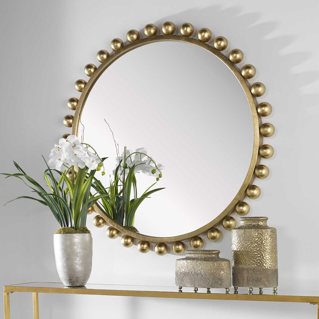 Uttermost Cyra Gold Round Mirror 09695