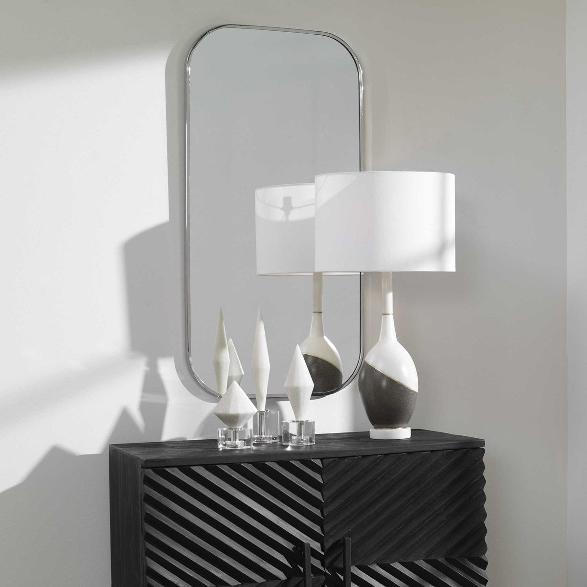 Uttermost Taft Polished Nickel Mirror 09719
