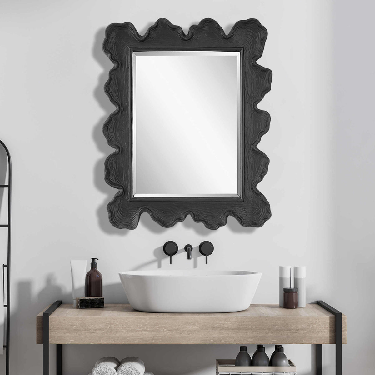 UTTERMOST SEA CORAL MIRROR BLACK 09775