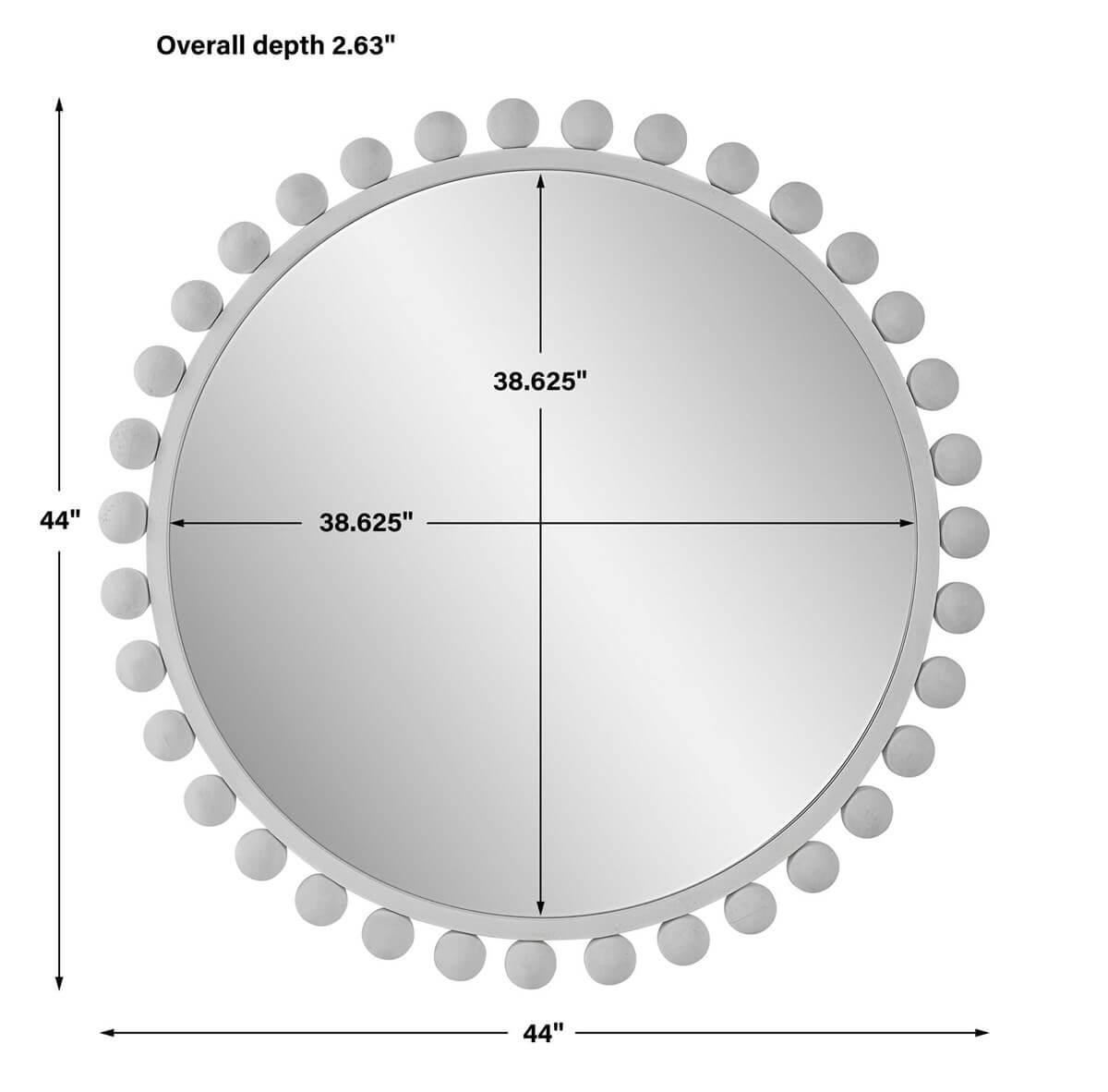 UTTERMOST CYRA ROUND MIRROR WHITE 09788