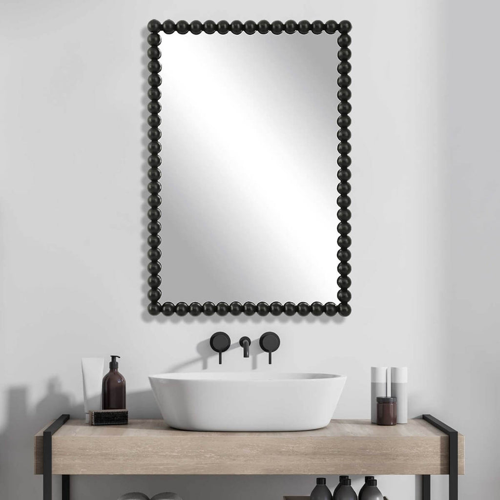 UTTERMOST SERNA VANITY MIRROR BLACK 09789