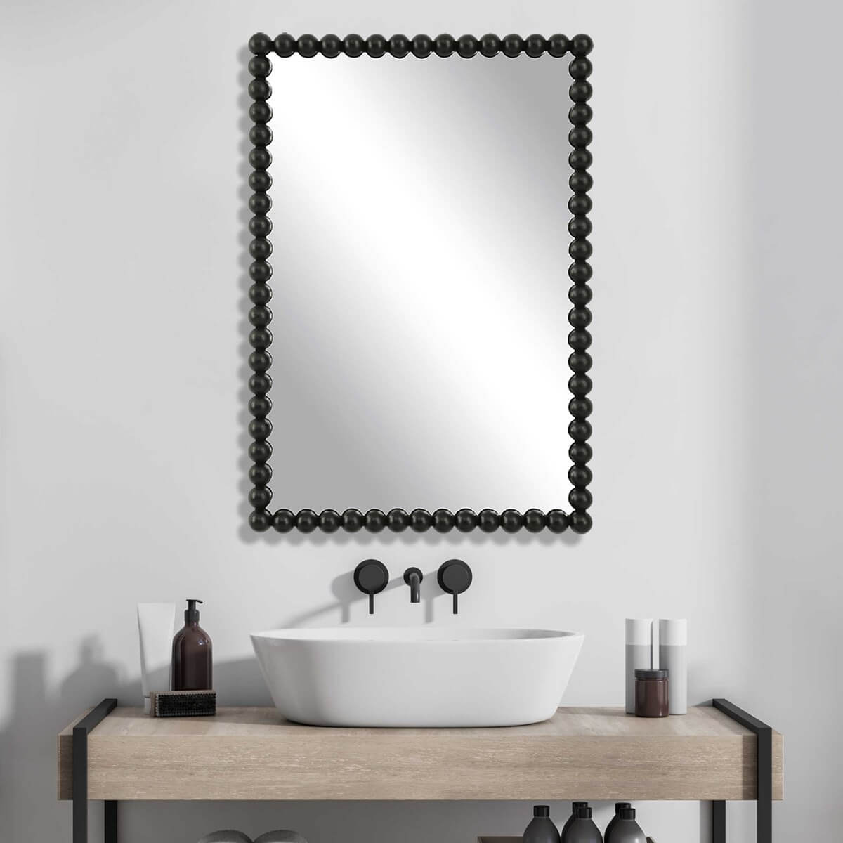 UTTERMOST SERNA VANITY MIRROR BLACK 09789