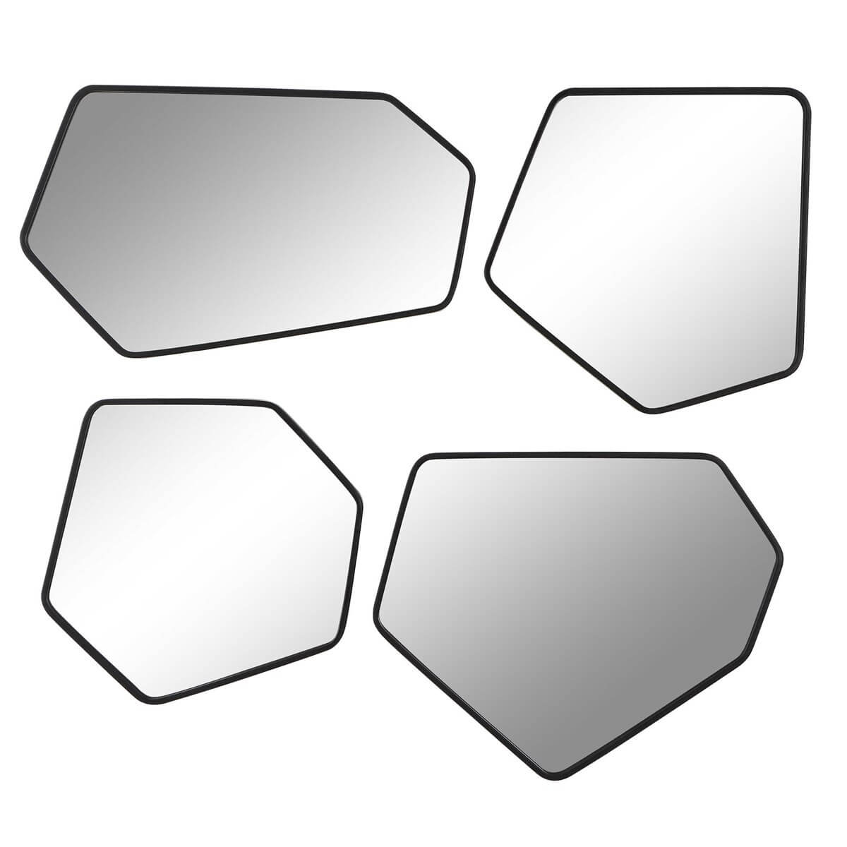 UTTERMOST  LINNEAH MIRRORS BLACK SET OF FOUR 09813