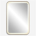 UTTERMOST CROFTON LIGHTED VANITY MIRROR BRASS 09862