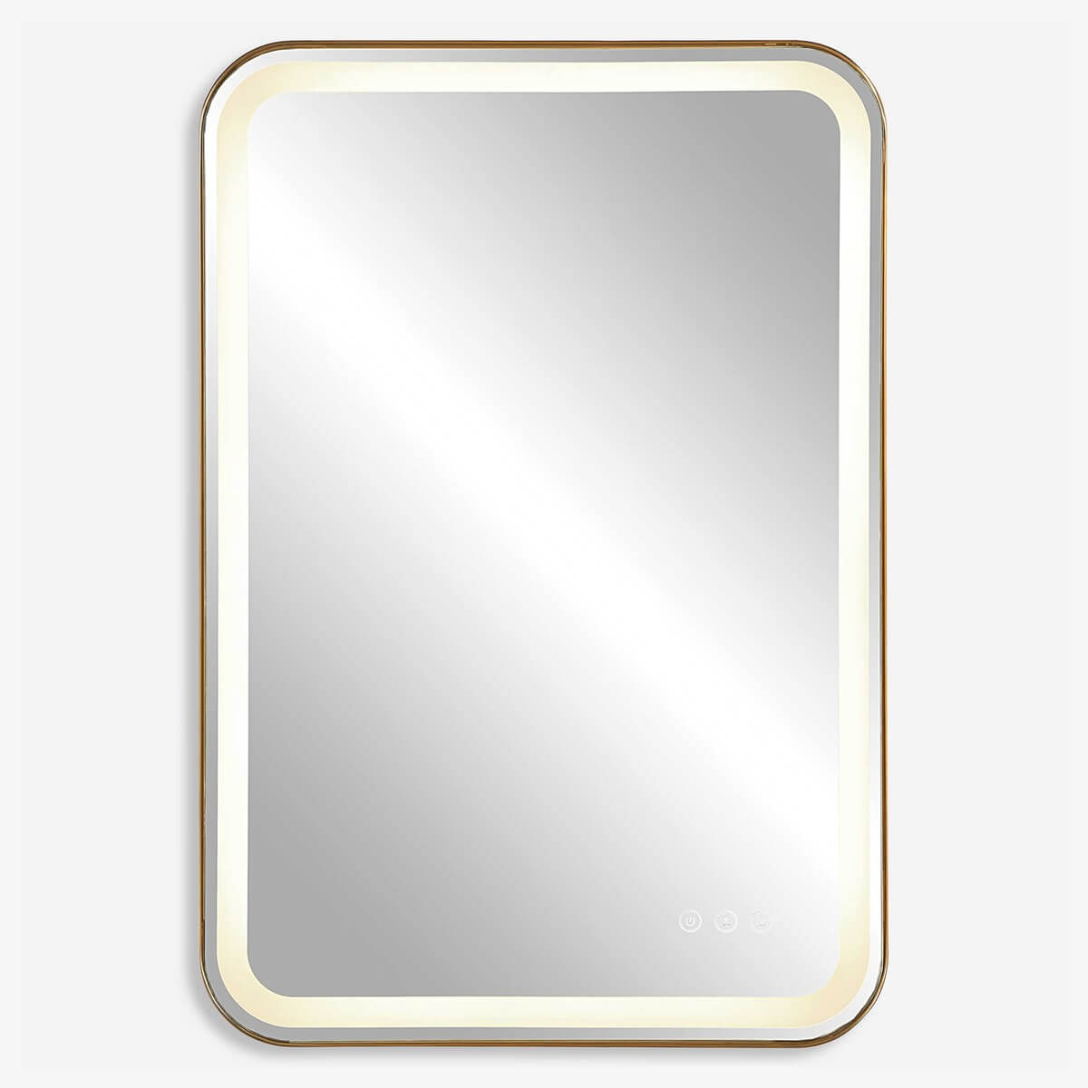 UTTERMOST CROFTON LIGHTED VANITY MIRROR BRASS 09862