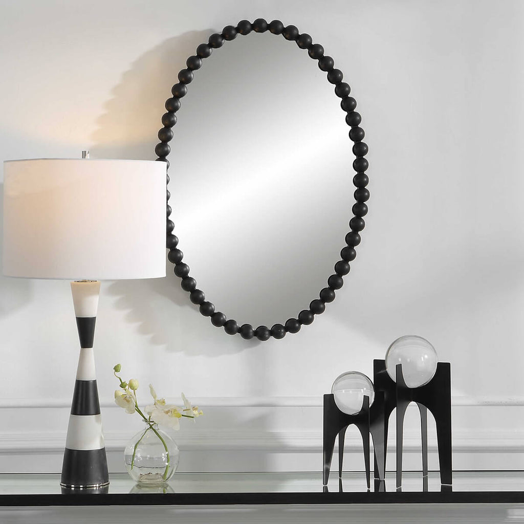 UTTERMOST SERNA OVAL MIRROR BLACK 09876