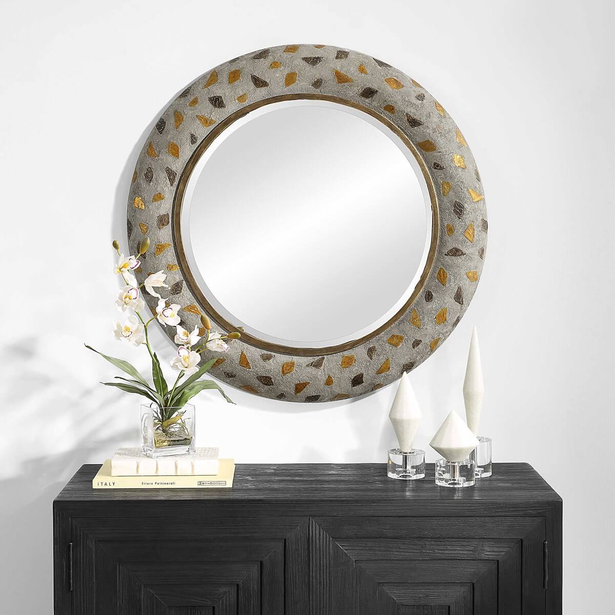 UTTERMOST COPPER TERRAZZO ROUND MIRROR 09921