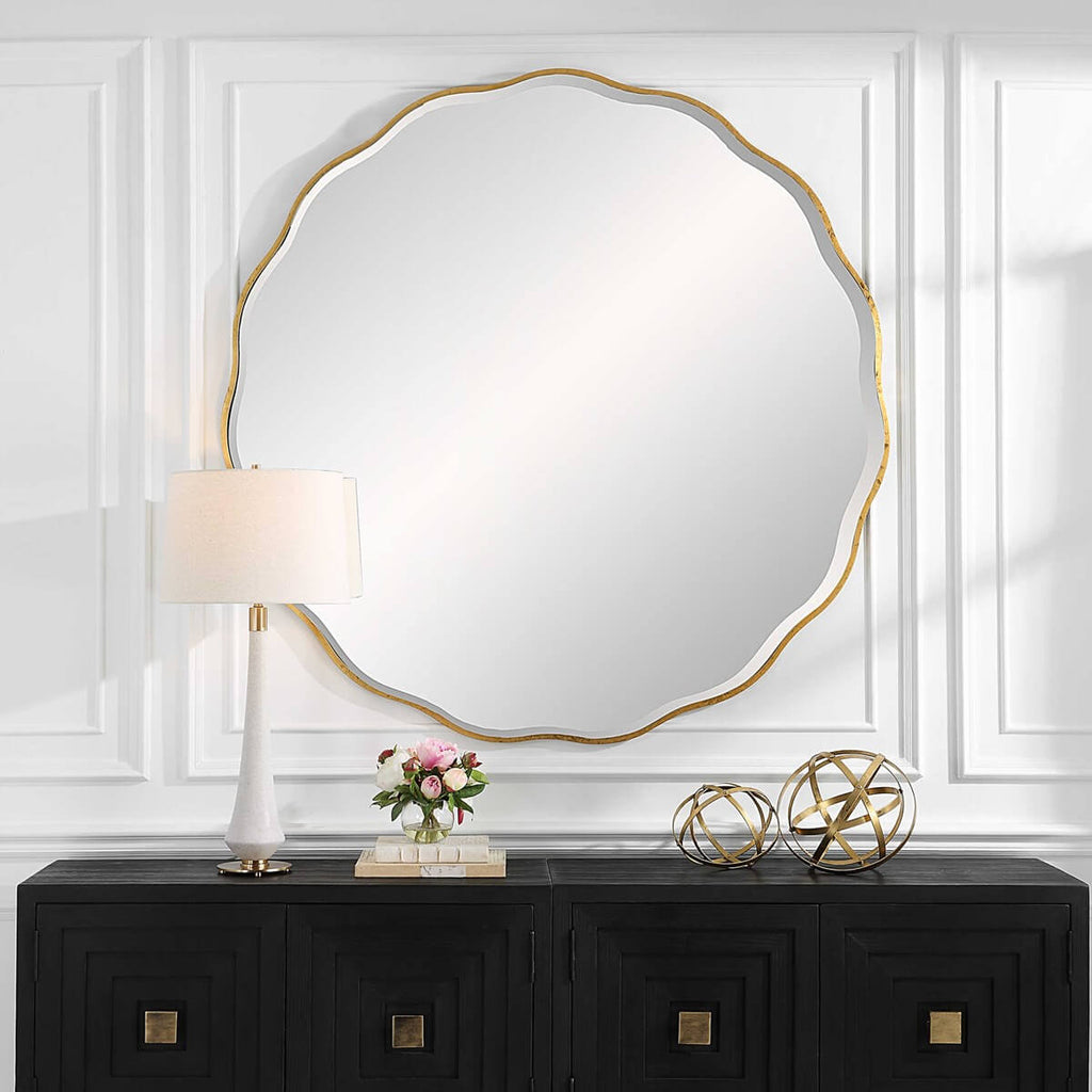 UTTERMOST ANETA LARGE ROUND MIRROR GOLD 09943