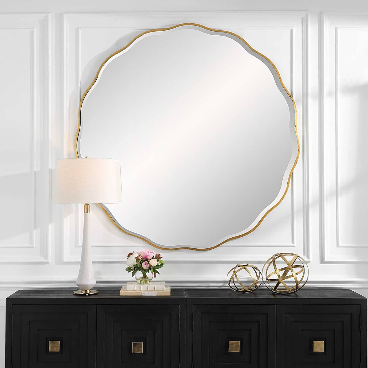 UTTERMOST ANETA LARGE ROUND MIRROR GOLD 09943