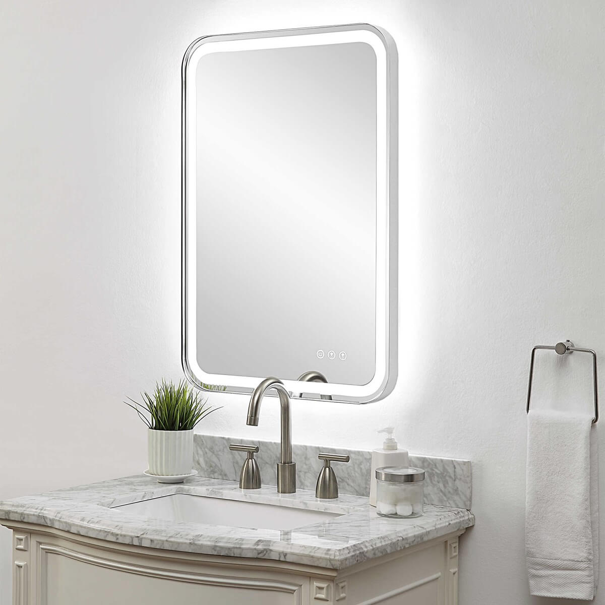 UTTERMOST CROFTON LIGHTED VANITY MIRROR NICKEL 09945