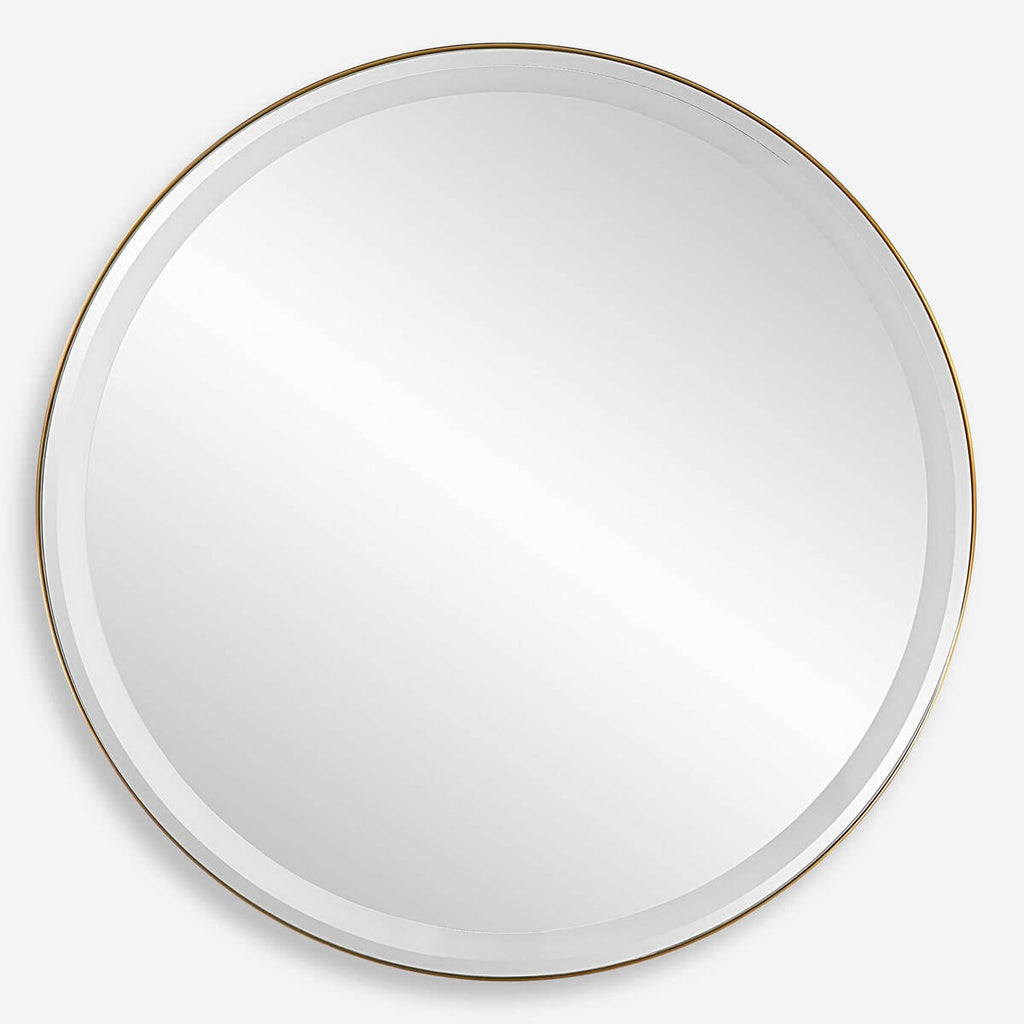 UTTERMOST CROFTON LIGHTED ROUND MIRROR BRASS 09947
