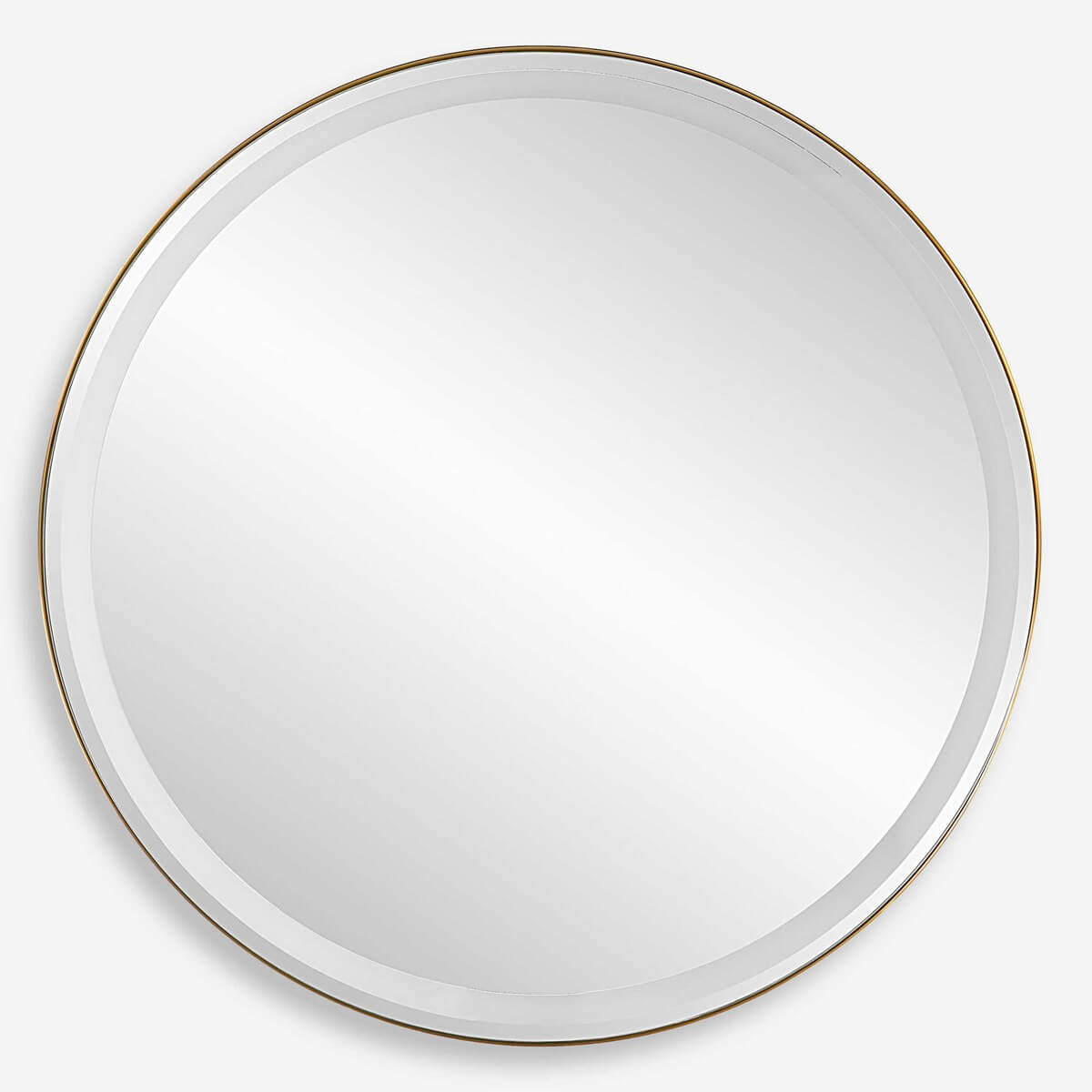 UTTERMOST CROFTON LIGHTED ROUND MIRROR BRASS 09947