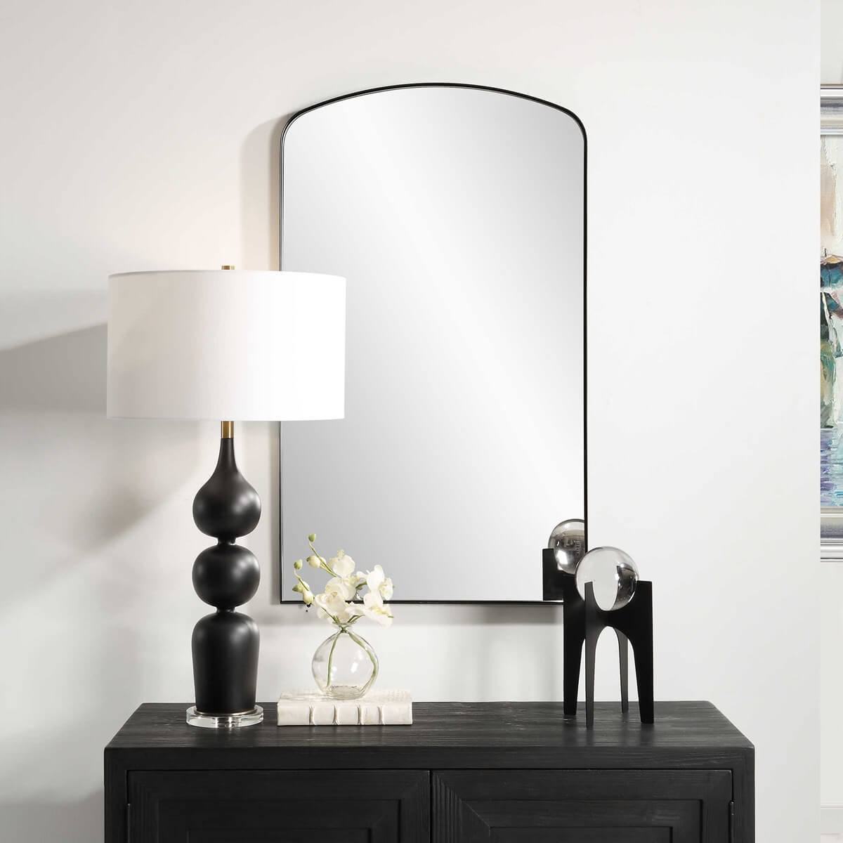 UTTERMOST TORDERA ARCH MIRROR BLACK 09964