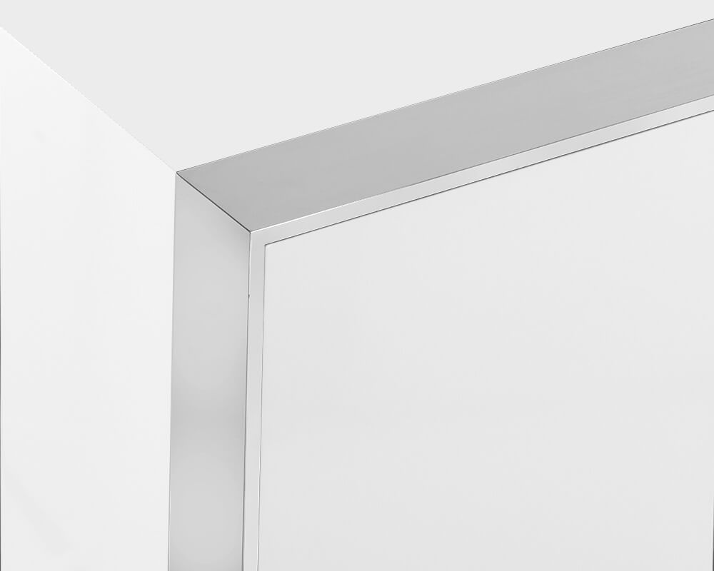 SUNPAN Dalton Sideboard - Stainless Steel - High Gloss White 101658