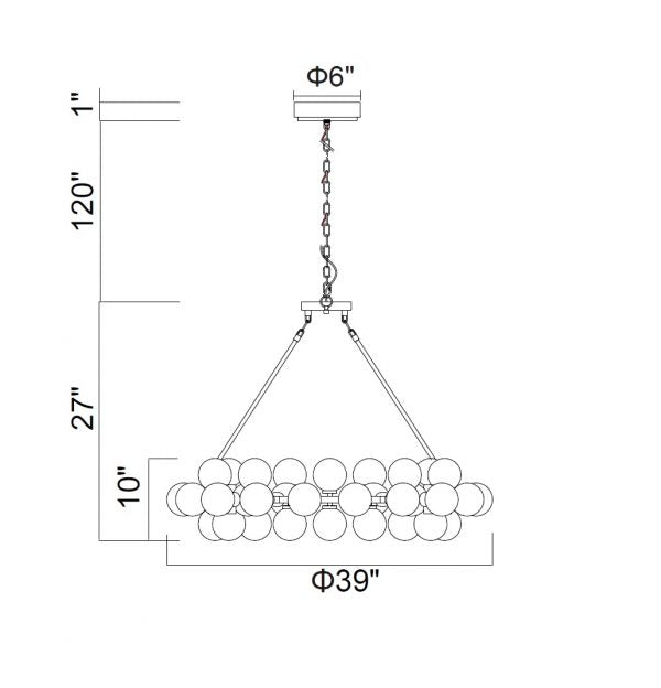 CWI LIGHTING ARYA 45-LIGHT CHANDELIER 1020P39-45-602