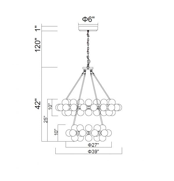 CWI LIGHTING ARYA 70-LIGHT CHANDELIER 1020P39-70-101