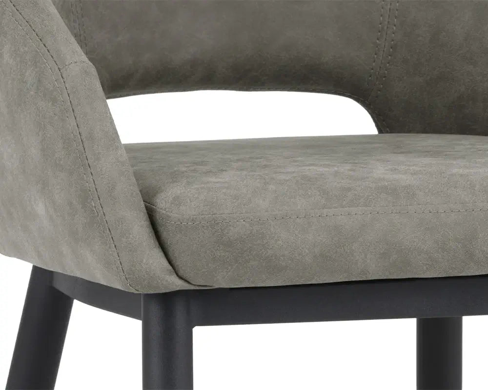 SUNPAN  102743  THATCHER DINING CHAIR - BLACK BASE - ANTIQUE GREY