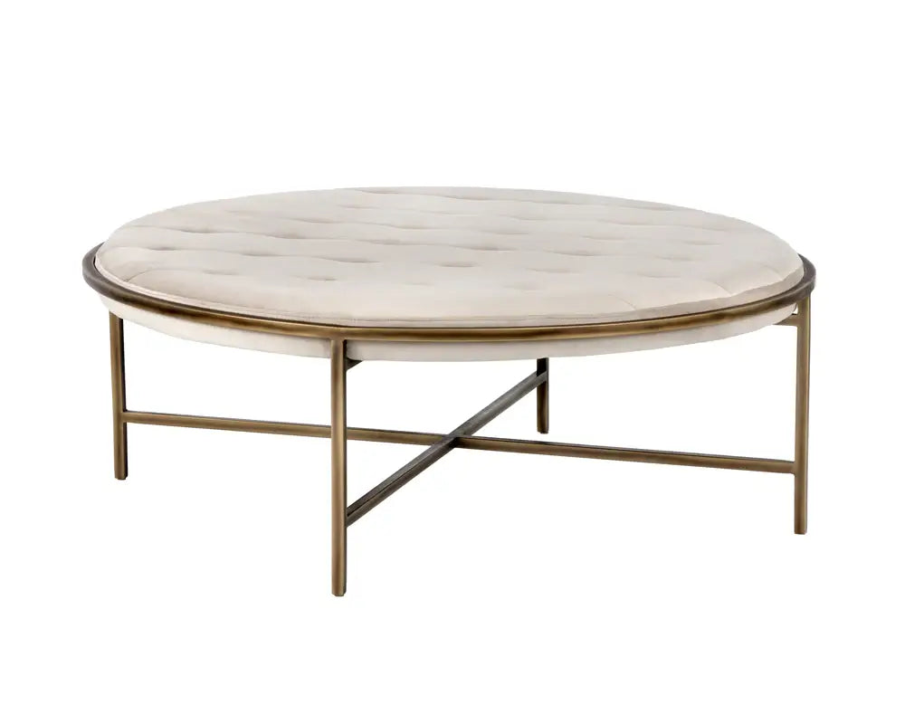 SUNPAN  102773  ETHEL OTTOMAN - ROUND - RUSTIC BRONZE