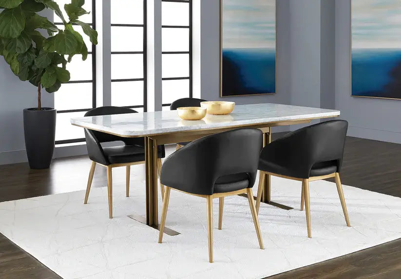SUNPAN  102797  THATCHER DINING CHAIR - ANTIQUE BRASS