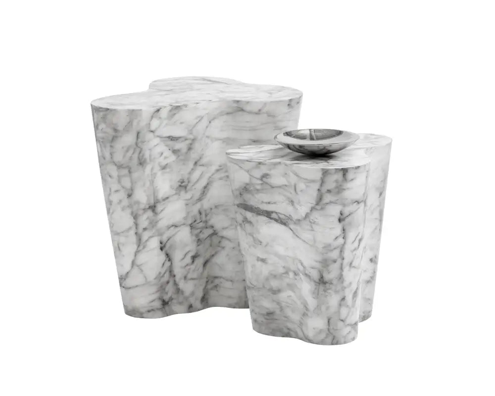 SUNPAN  103311 AVA END TABLE - LARGE - MARBLE LOOK