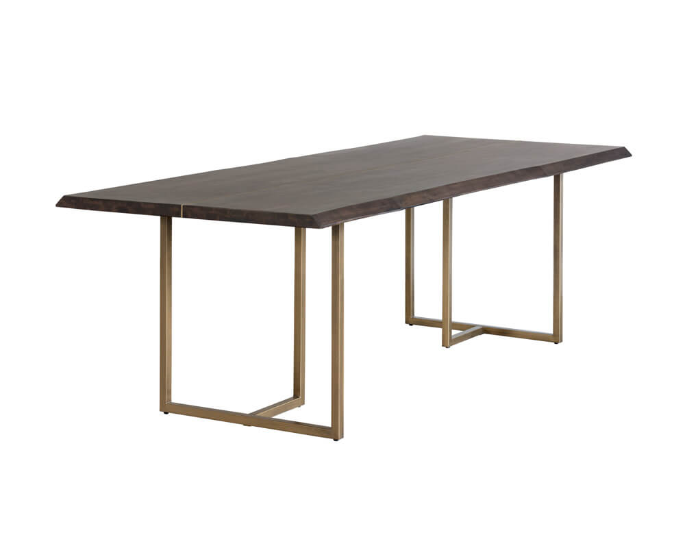 SUNPAN Donnelly Dining Table Antique Brass - Dark Mango - 95" 103315