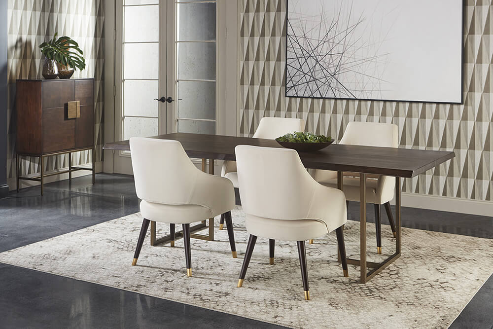 SUNPAN Donnelly Dining Table Antique Brass - Dark Mango - 95" 103315