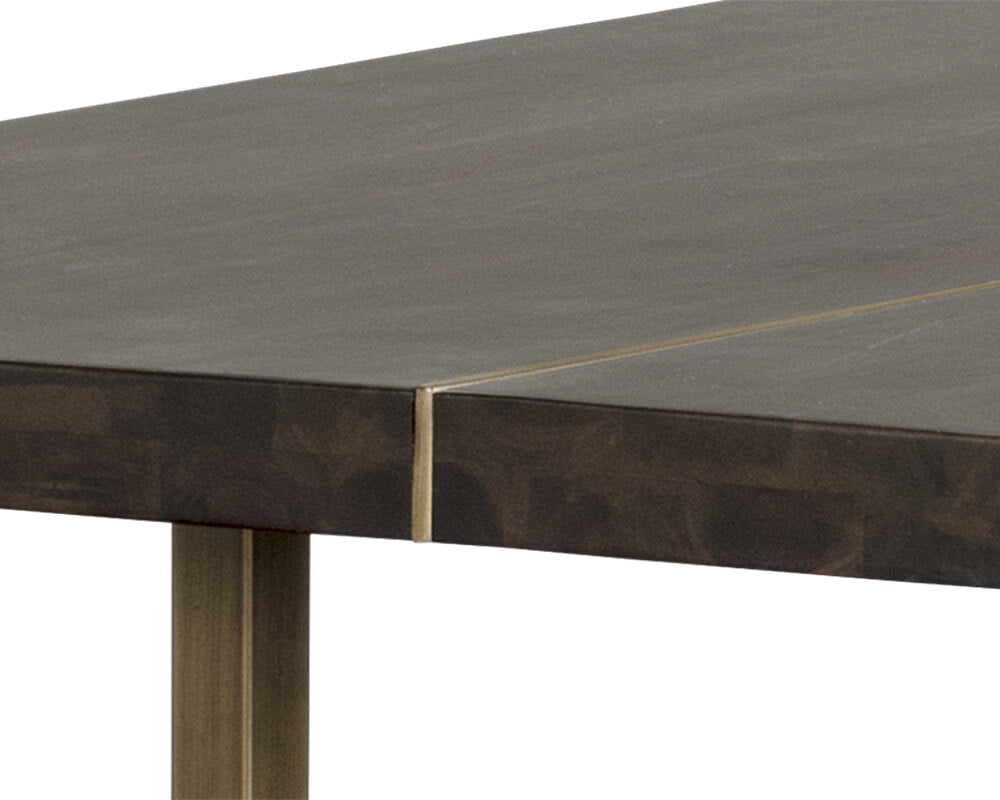 SUNPAN Donnelly Dining Table Antique Brass - Dark Mango - 95" 103315