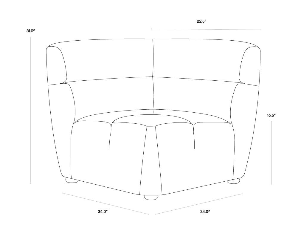 SUNPAN Cornell Modular Corner Chair - Polo Club Stone 103827