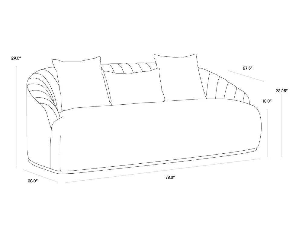 Sunpan Astrid Sofa Polo Club Stone 105334