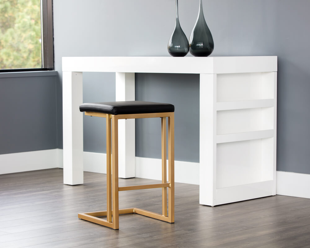 SUNPAN Boone Counter Stool - Champagne Gold - Onyx SET OF TWO 103644