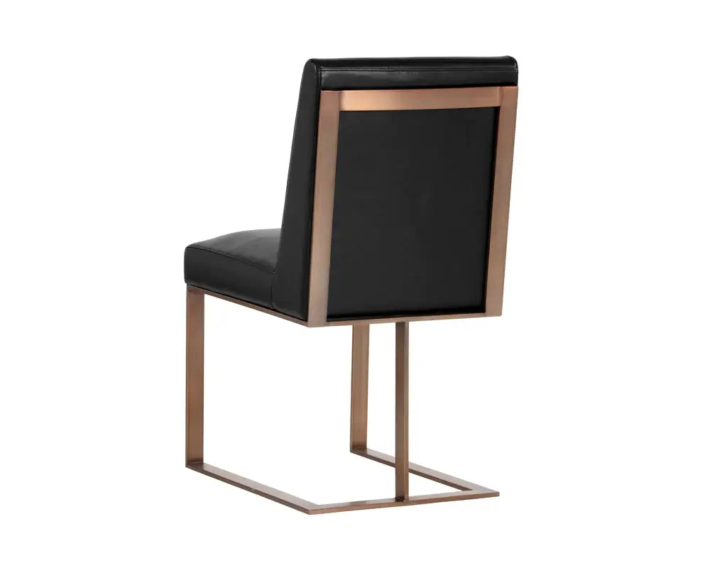 SUNPAN  103775  Dean Dining Chair - Antique Brass - Cantina Black