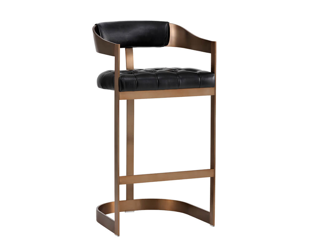 SUNPAN Beaumont Barstool Antique Brass - Cantina Black 103777
