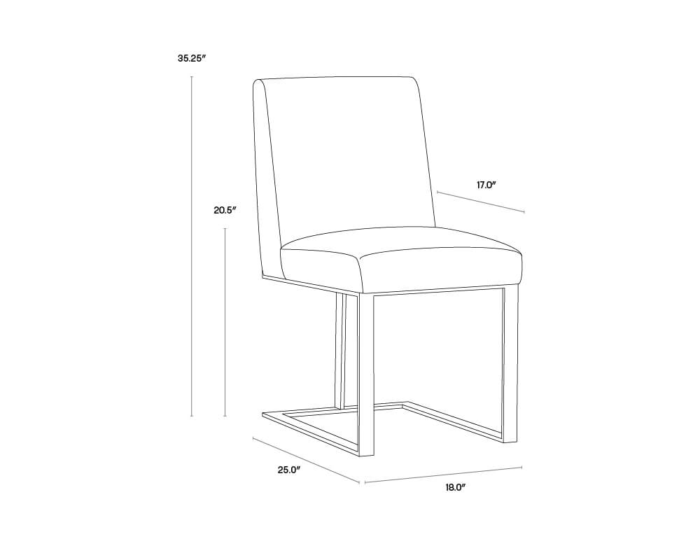 SUNPAN  103775  Dean Dining Chair - Antique Brass - Cantina Black