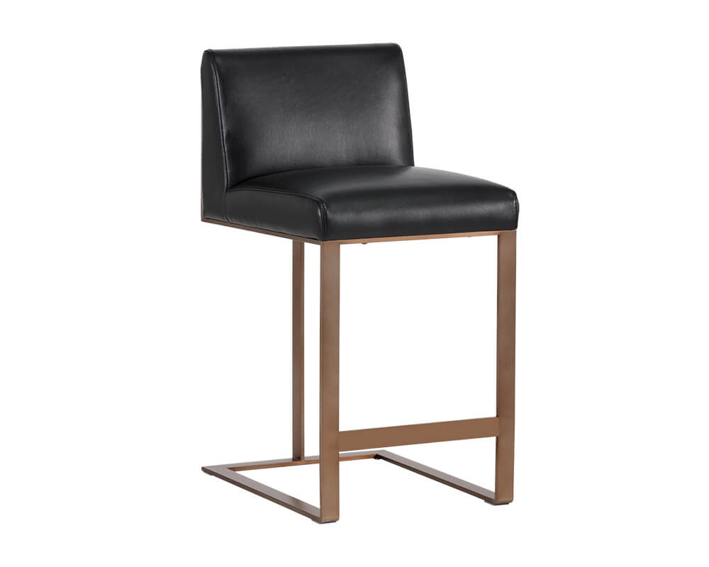 SUNPAN Dean Counter Stool Antique Brass - Cantina Black 103801