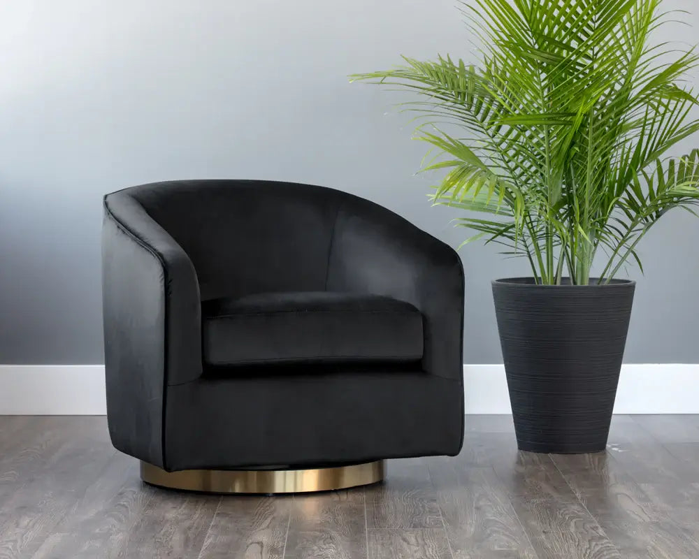 SUNPAN HAZEL SWIVEL LOUNGE CHAIR  BLACK SKY 104003