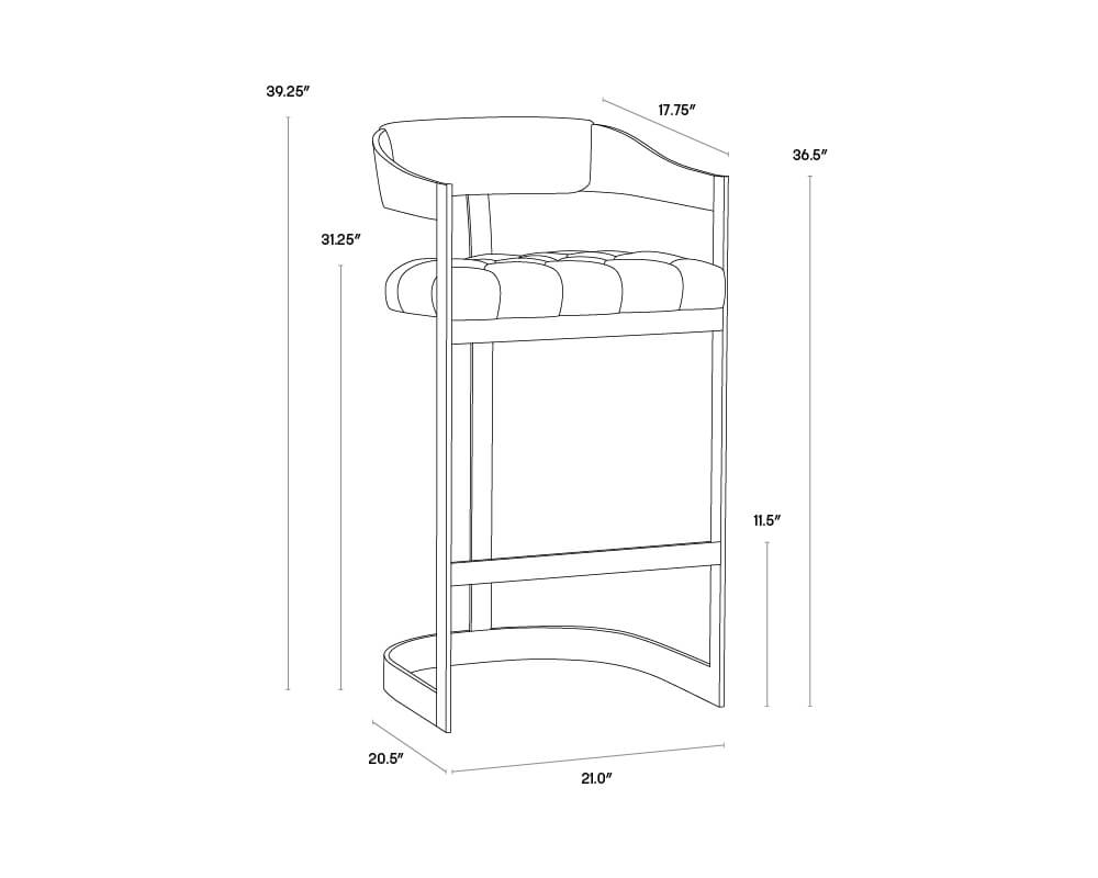 SUNPAN Beaumont Barstool Antique Brass - Cantina Black 103777