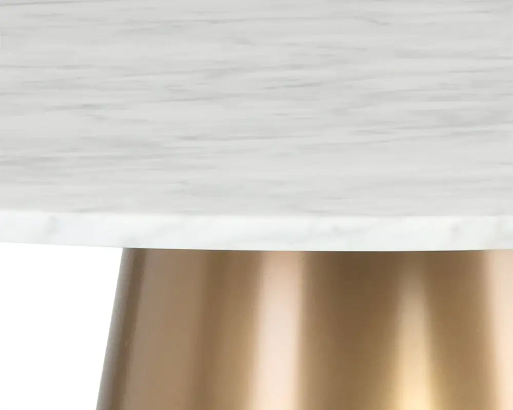 SUNPAN  104426  Damon Bistro Table - Gold - White Marble - 35.5"