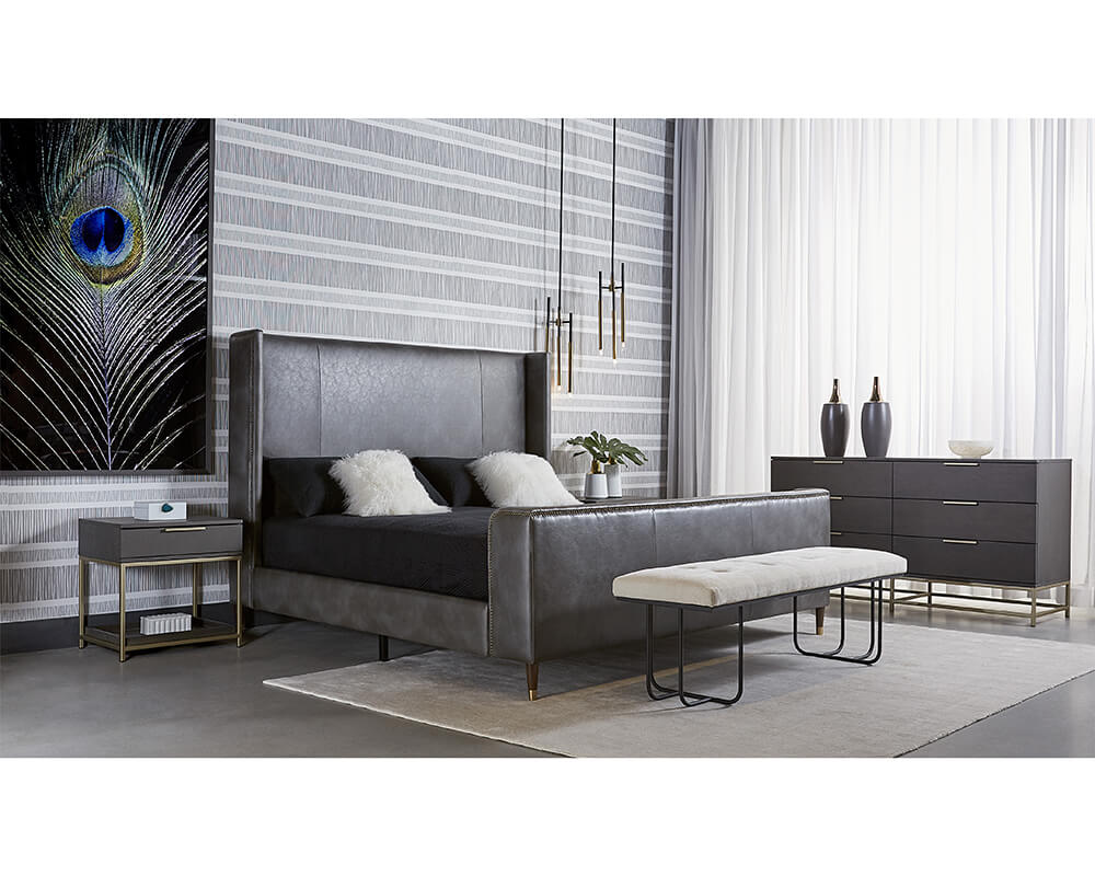 SUNAPN Rebel Nightstand Gold - Charcoal Grey 104606