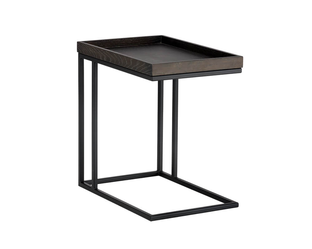 SUNPAN Arden C-shaped End Table - Black - Charcoal Grey 104615