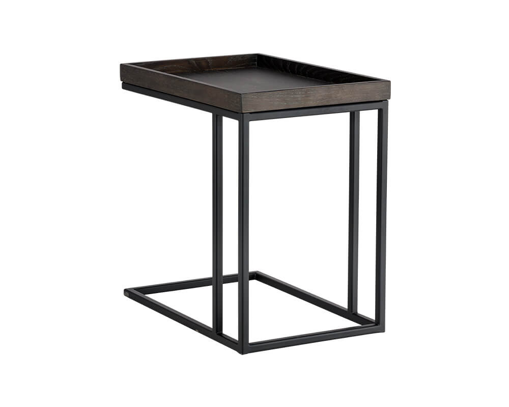 SUNPAN Arden C-shaped End Table - Black - Charcoal Grey 104615