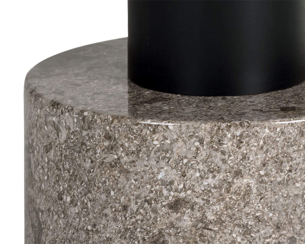 SUNPAN Monaco End Table - Black - Grey Marble / Raw Umber 104630