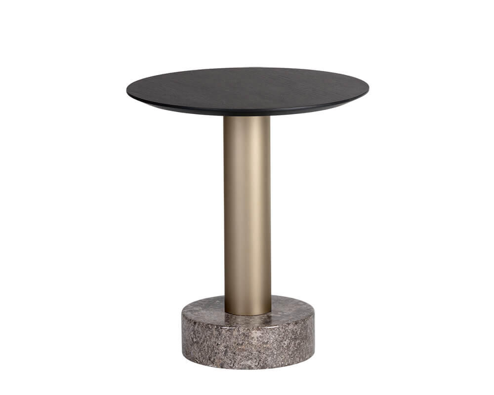 SUNAPN Monaco End Table - Gold - Grey Marble / Charcoal Grey 104629