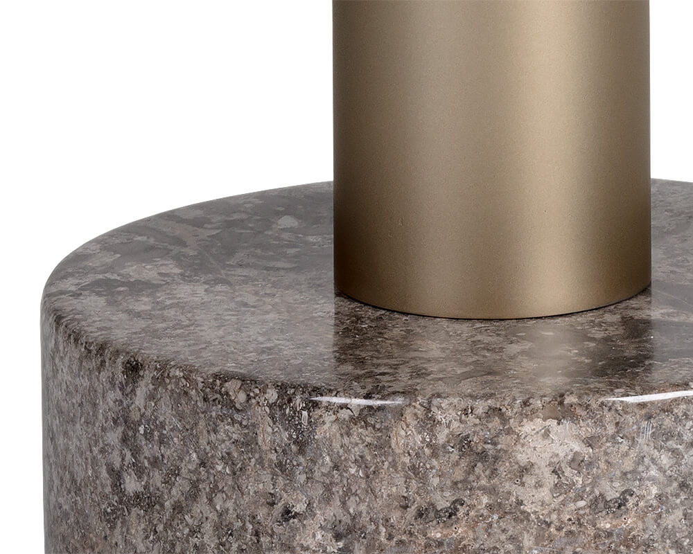 SUNAPN Monaco End Table - Gold - Grey Marble / Charcoal Grey 104629