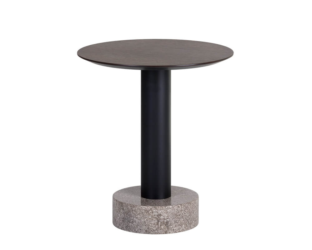 SUNPAN Monaco End Table - Black - Grey Marble / Raw Umber 104630