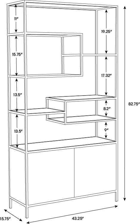 SUNPAN Stamos Bookcase Gold - Raw Umber 105240