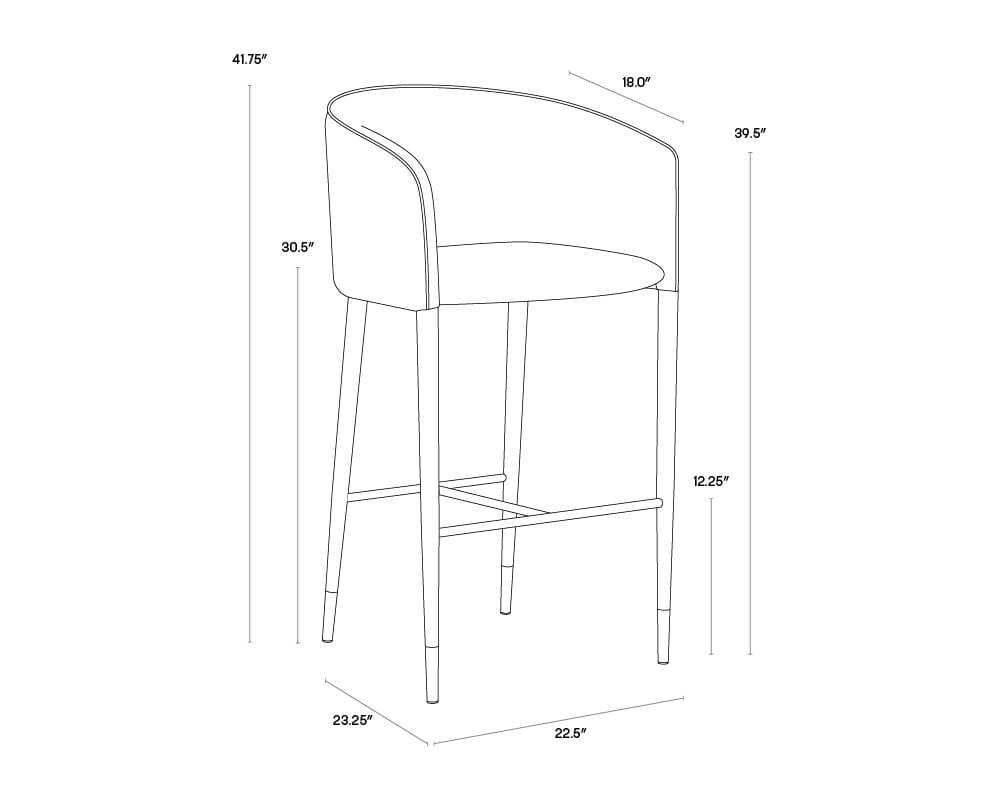 SUNPAN Asher Barstool - Sparrow Grey / Napa Black 104915